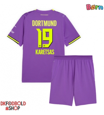 Borussia Dortmund Konstantinos Karetsas #19 Tredje trøje Børn 2026-27 Kort ærmer (+ korte bukser)